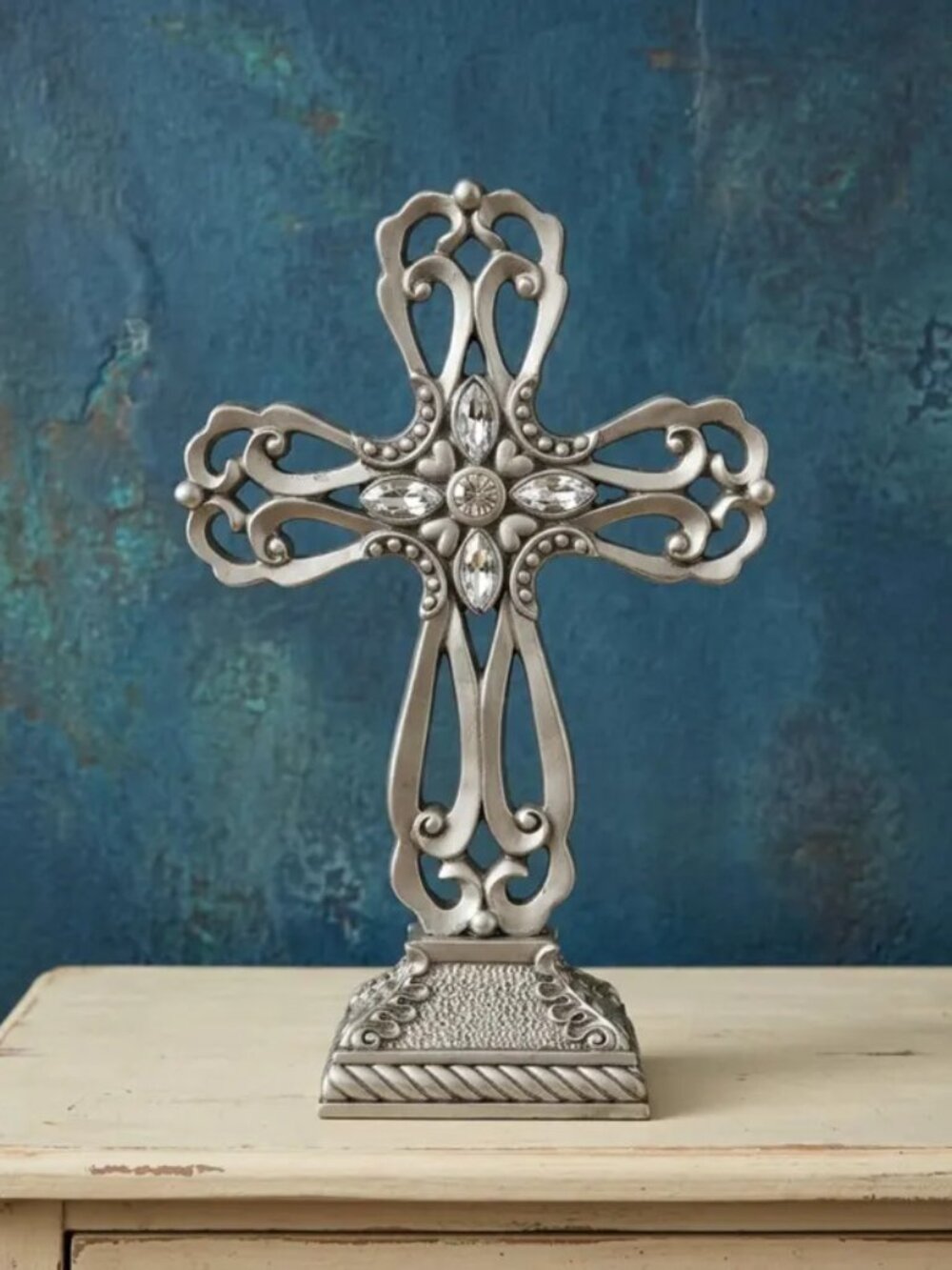 Metal Cross Centerpiece Table Decor Cake Topper Religious Gift